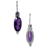SE-5472-CO1 Sterling Silver Earring With Blue Topaz, Amethyst Q. Jewelry Bali Designs Inc